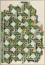 Inconnu, Espagne, 14ème siècle - Panneau de carreaux de mosaïque